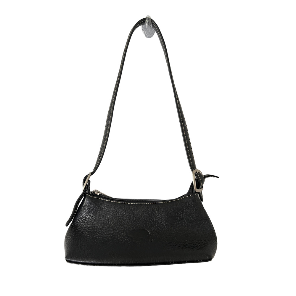 PIEL Black Leather Shoulder Mini Bag Women's 9.5" X 4.5"
